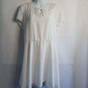 Flowy Off white Dress by JustFab - Size XL